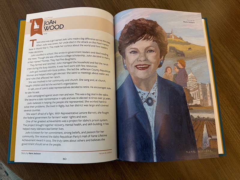 Artistic depiction of JoAn Wood in the Book, "Incredible Idaho Women." | Courtesy Kara Jackson