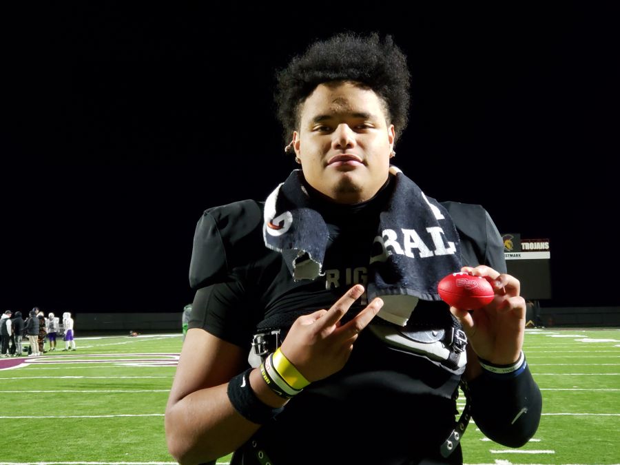 Rigby's Amani Morel earned the East Idaho Sports game ball after rushing for five touchdowns. | Allan Steele, EastIdahoSports.com.