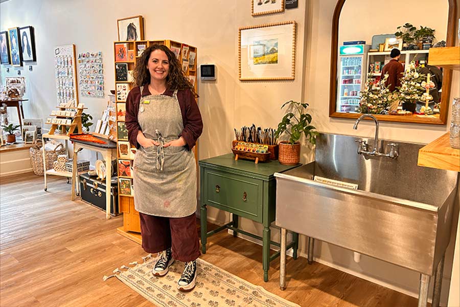 Krissa Durmeier poses for a photo inside her shop. | Rett Nelson, EastIdahoNews.com