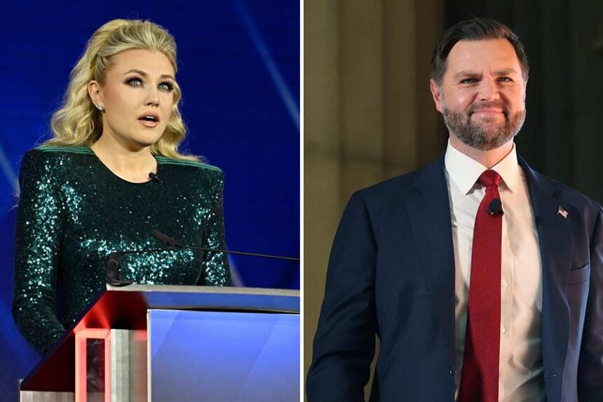 Erika Kirk says Turning Point’s efforts to support Vance in 2028 are ‘in the works’. Mandatory Credit: Getty Images via CNN Newsource