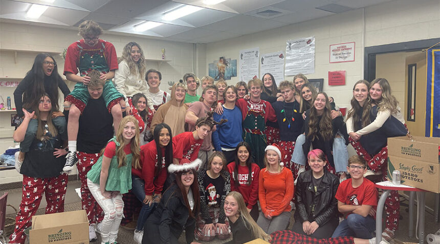 The Hillcrest High School student council members from year's past during their holiday fundraiser.