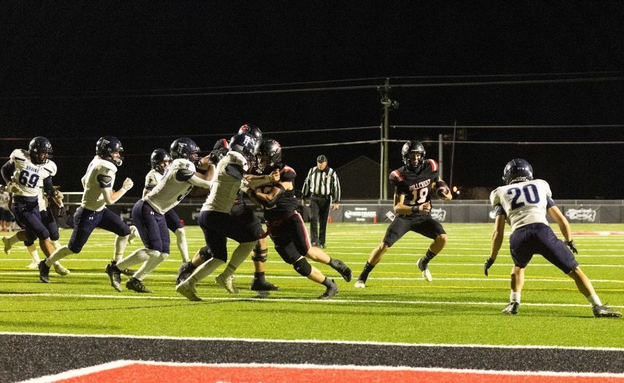 Hillcrest's Tyson Sweetwood looks for running room against Twin Falls. | Courtesy Amy Ward.