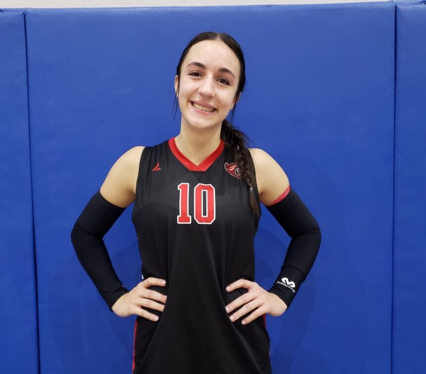 Hillcrest senior Jenna Jensen helped lead the Knights to their first volleyball state championship. | Allan Steele, EastIdahoSports.com.