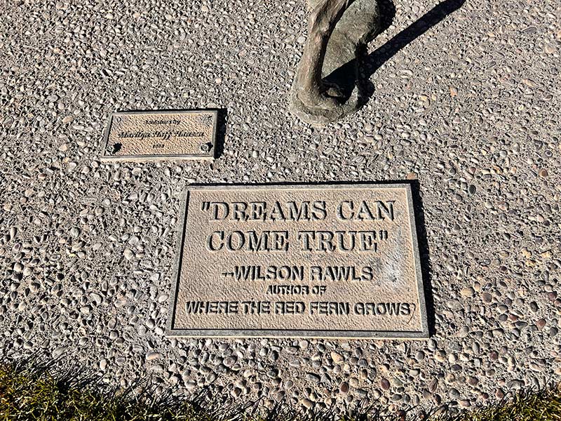 Memorial placard on the back side of Hansen's sculpture. | Rett Nelson, EastIdahoNews.com