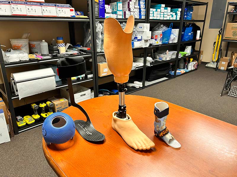 Prosthetic leg and other products available at OrthoPro in Idaho Falls. | Rett Nelson, EastIdahoNews.com