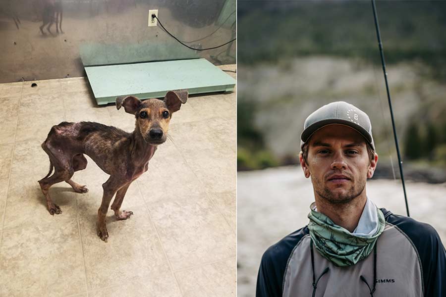 Wesley White, right, and the dog he rescued in 2018. | Courtesy Wesley White