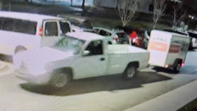 Police are looking for a white pickup truck that stole a U-Haul from a parking lot in Salt Lake City. - Salt Lake police