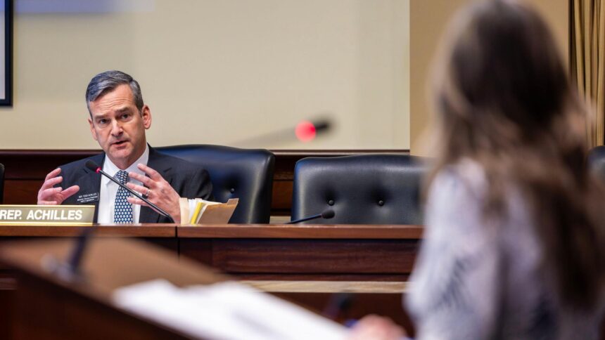 Former state Rep. Todd Achilles, D-Boise, in the House State Affairs Committee in January. Achilles resigned from the Legislature in July to run as an Independent against Republican U.S. Sen. Jim Risch. | Darin Oswald, Idaho Statesman