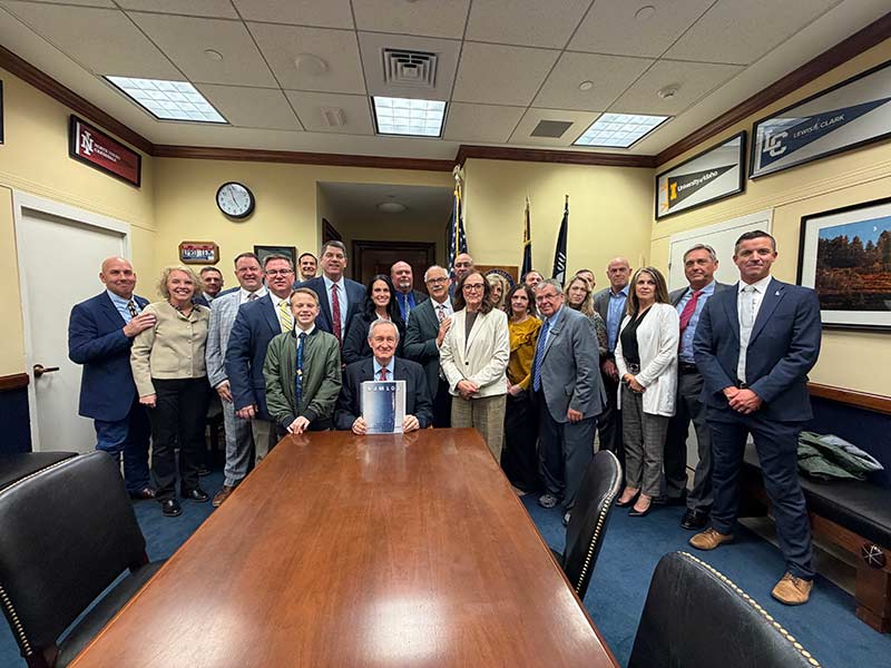 Local legislators and others pose for a photo in U.S. Senator Mike Crapo's office in Washington, D.C. | Courtesy Kevin Cook
