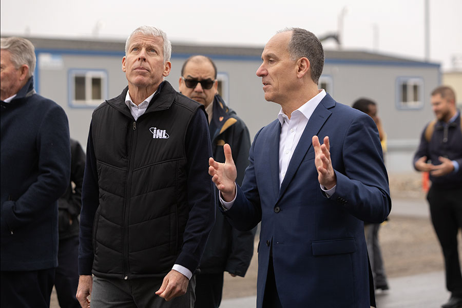 (Right) Idaho National Laboratory Director John Wagner, (left) U.S. Department of Energy Secretary Chris Wright on the tour of the Materials and Fuels Complex at the INL. | Daniel V. Ramirez, EastIdahoNews.com