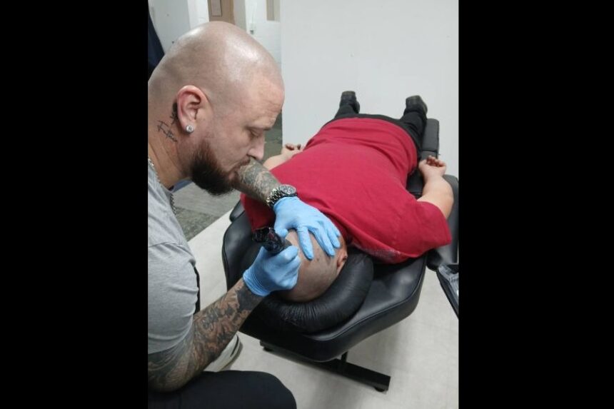 Justin Rees with client