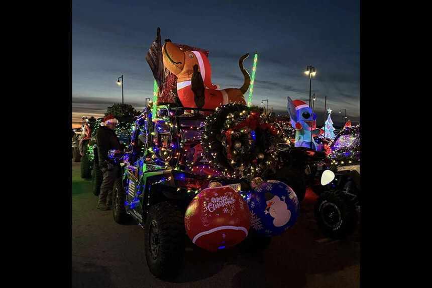 A UTV covered in lights and Christmas decorations. | Courtesy City of Idaho Falls