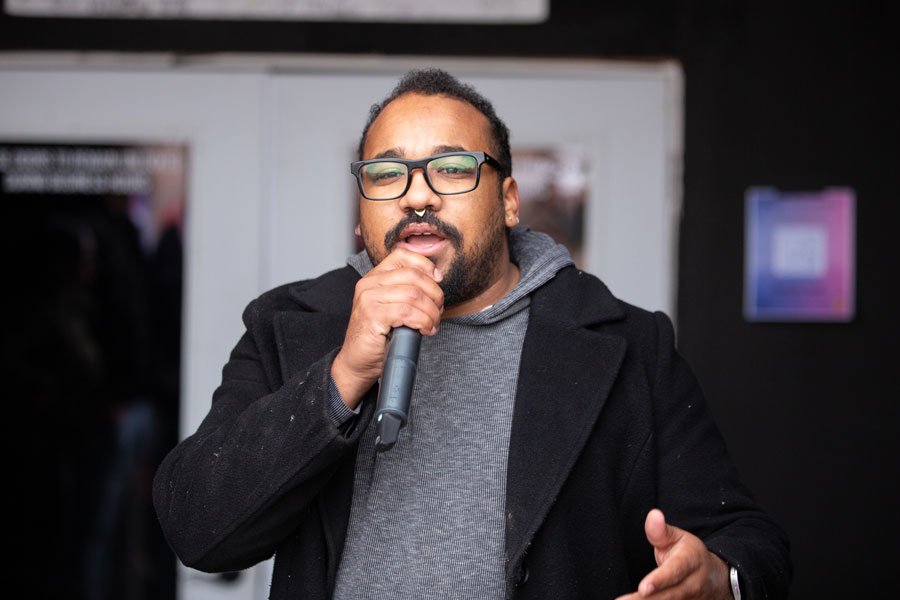 Mosy Moran, owner of The Heart, speaks during the ribbon-cutting ceremony. | Cody Roberts