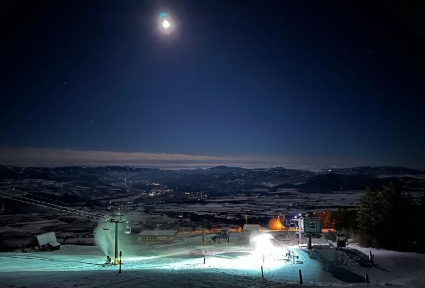 Snow making at Pebble Creek