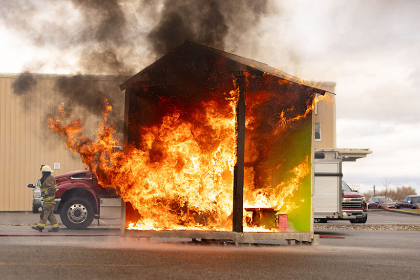 After a source of ignition starts a fire, a dried Christmas tree engulfs a living room set in flames within miniutes. | Daniel V. Ramirez, EastIdahoNews.com