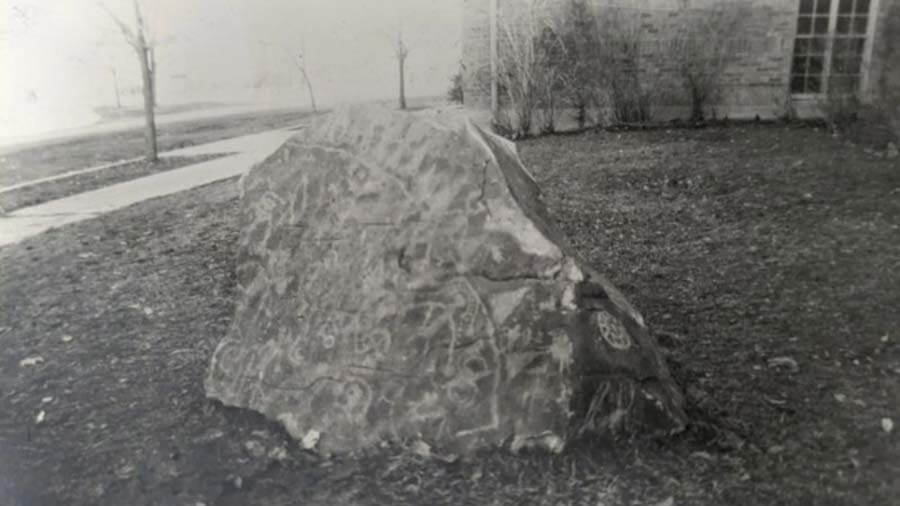 old picture of petroglyph