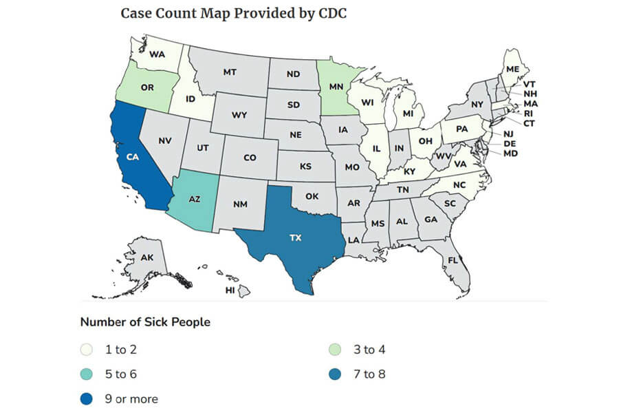 Case count of botulism involving ByHeart formula products