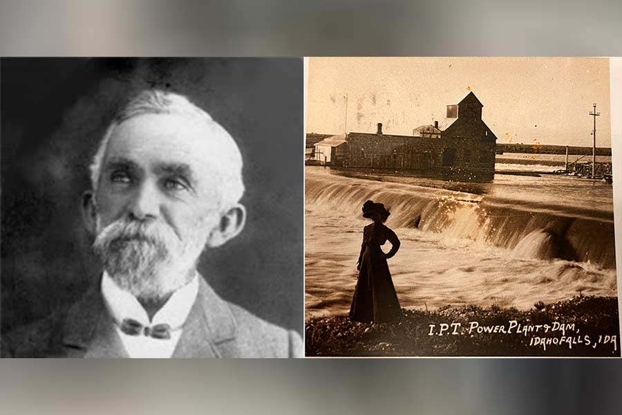 Mayor Joseph Clark, left, was instrumental in the creation of the city's first hydroelectric dam in 1900. | Photo on left courtesy Post Register, photo on right courtesy Idaho Falls Power