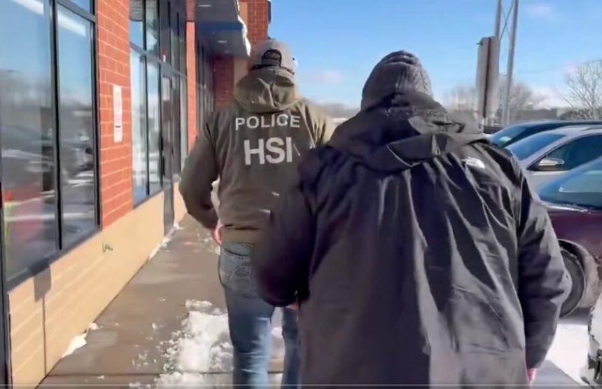Homeland Security Investigations agents conducting an investigation into alleged fraud in Minnesota. | Homeland Security / X via CNN Newsource