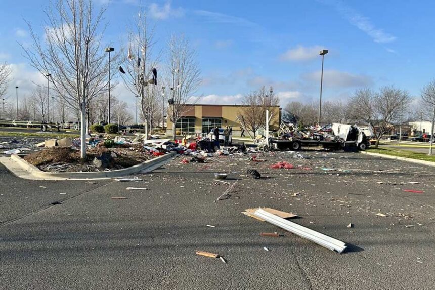 Explosion at Old Navy in Lewiston | Photo by: Lewiston Fire Department/City of Lewiston Police Department