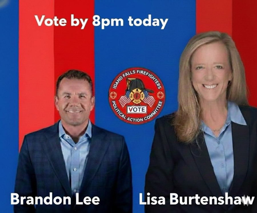 An endorsement of Lisa Burtenshaw and Idaho Falls City Council candidate Brandon Lee by the Idaho Falls Firefighters PAC | Facebook