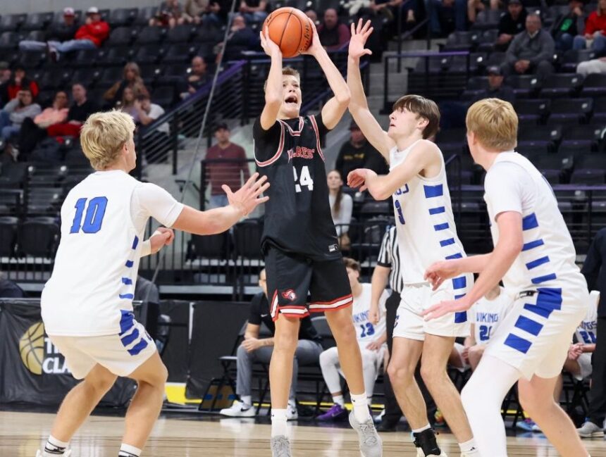 Hillcrest's Dieter Kesler puts up a shot against Coeur d'Alene during Saturday's game. | Kyle Riley, EastIdahoSports.com.