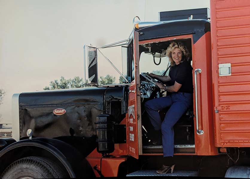 JoAnn Pickering in the cab of an orange Sunkiss truck many years ago. | Courtesy Pickering Family