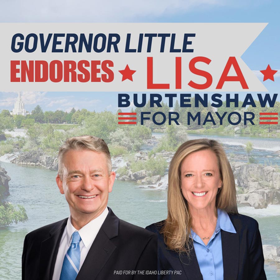 Governor Brad Little's endorsement of Lisa Burtenshaw. | Instagram