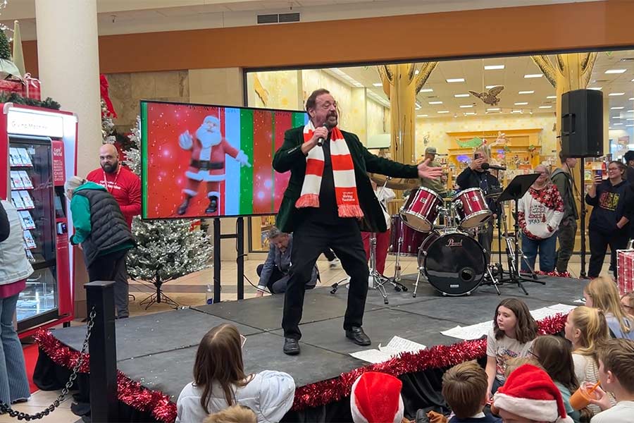 Jay Osmond performing during the unveiling ceremony for the Giving Machines in Idaho Falls Thursday afternoon. | Rett Nelson, EastIdahoNews.com
