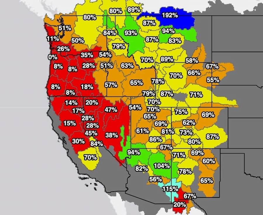 snowpack levels map