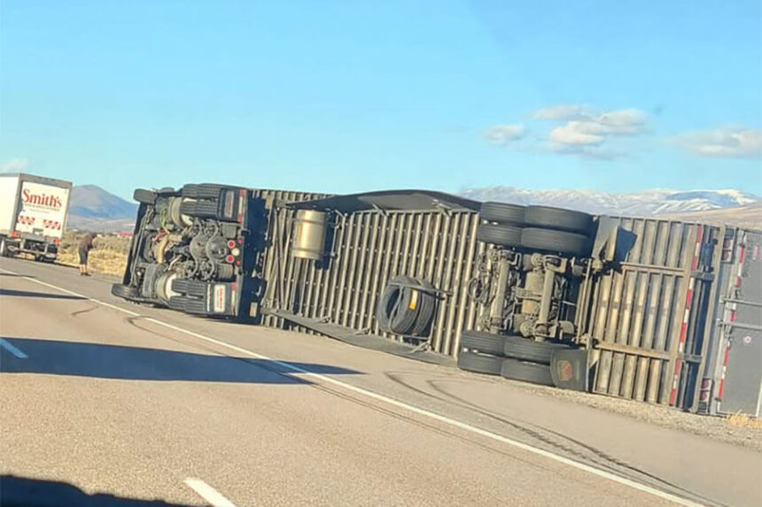 toppled truck
