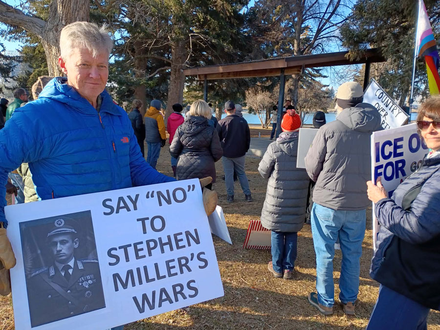 Dan Henry at an anti-war protest.
