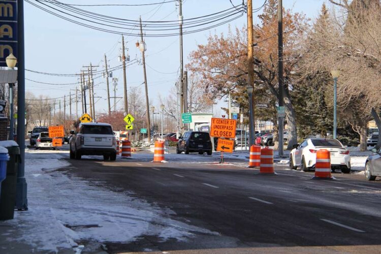 Center Street Underpass detour signs