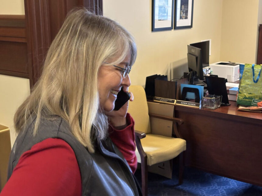 Wendy Horman fields a phone call