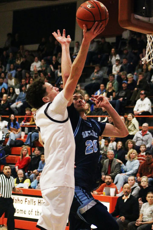 Idaho Falls Trey Hafer scores against Skyline Duncan Howell
