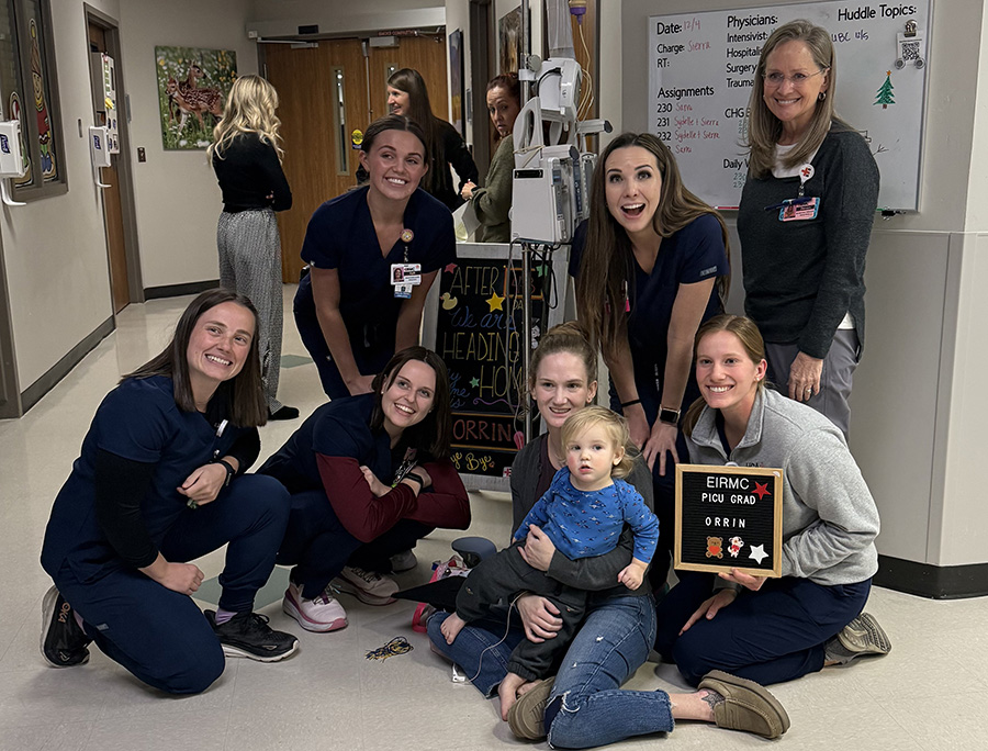 Orrin with hospital staff