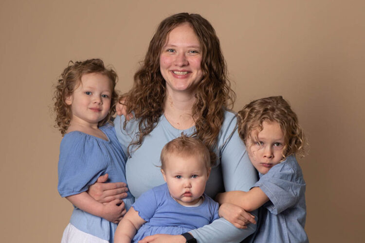 Lena Phelps with her children