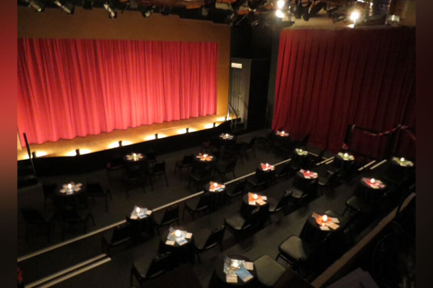 Small tables and chairs give Stage Door Repertory Theatre a smaller, cozier feel than larger theaters. The new theater will resemble this one that Nick and Julie Charles owned in California. Courtesy Nick Charles.