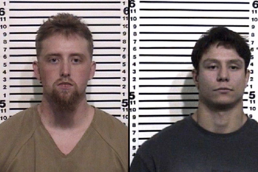 (Left) Kaden Ray Taylor, 23, and (right) Brian Artjom Grimes, 19. | Courtesy Bonneville County Jail