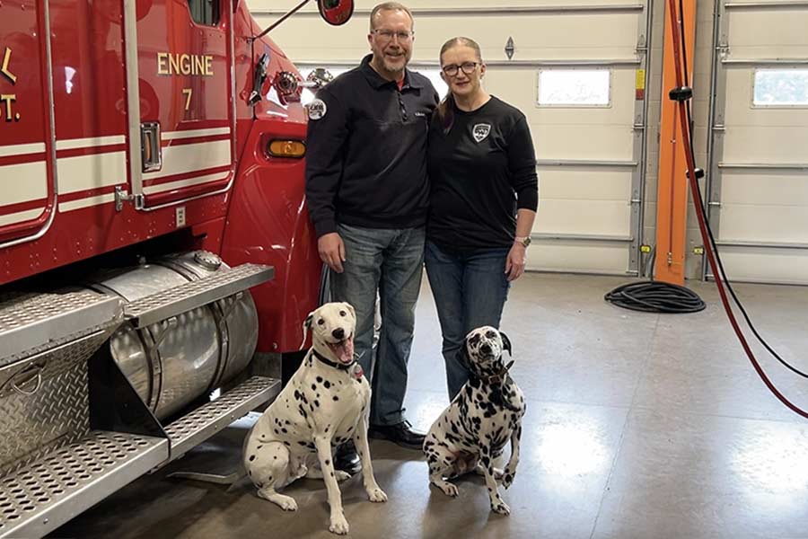 These Dalmations help provide fire safety training at local events and their owners want to meet you