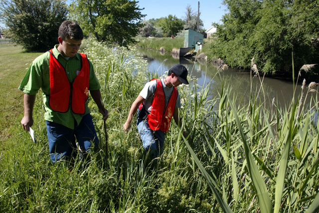 Volunteers search the banks of the Jordan River for clues about missing 14-year-old Elizabeth Smart on June 12, 2002, in Salt Lake City.