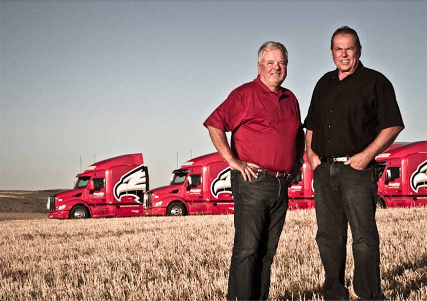 Craig Leatham, left, and Mark Jensen are the original owners of  Cedarpoint Trucking | Courtesy Mason Lucero
