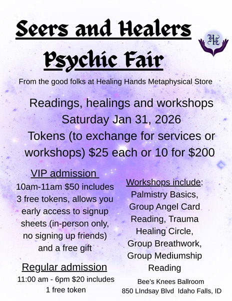 Information about the event. | Healing Hands Metaphysical Store 