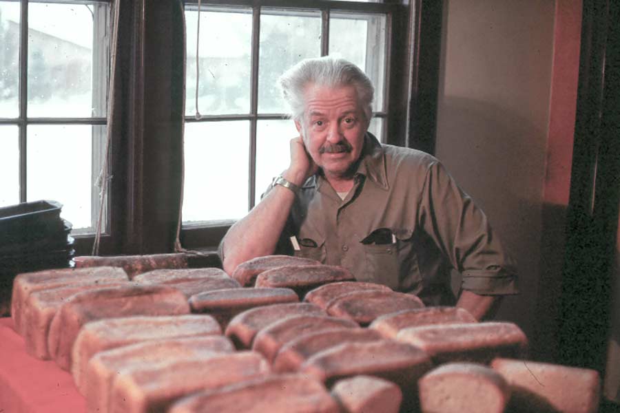 Reed Hansen at home with loaves of sourdough bread | Courtesy Nathan Hansen