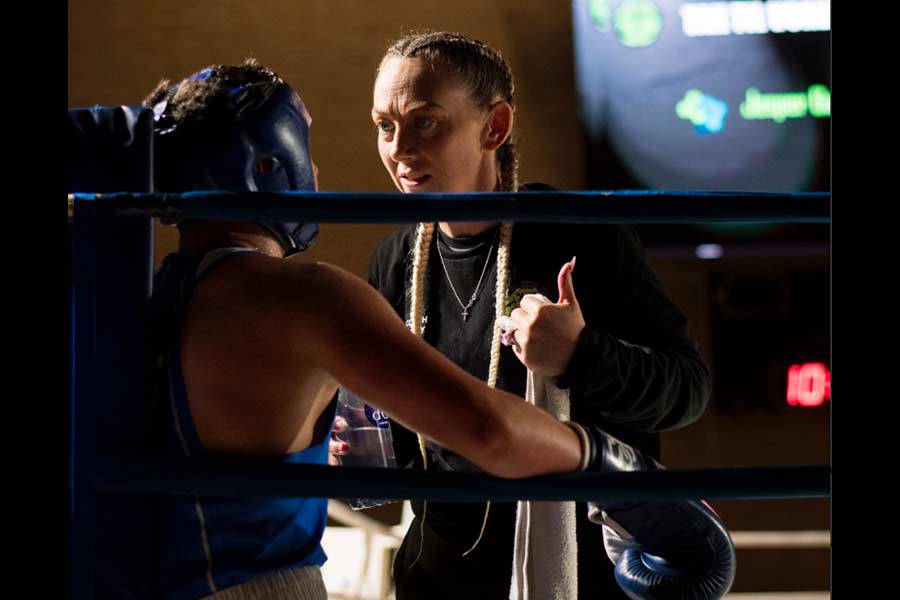 Holly Gregson coaching Kennedy during the tournament in Denmark. | Courtesy Holly Gregson