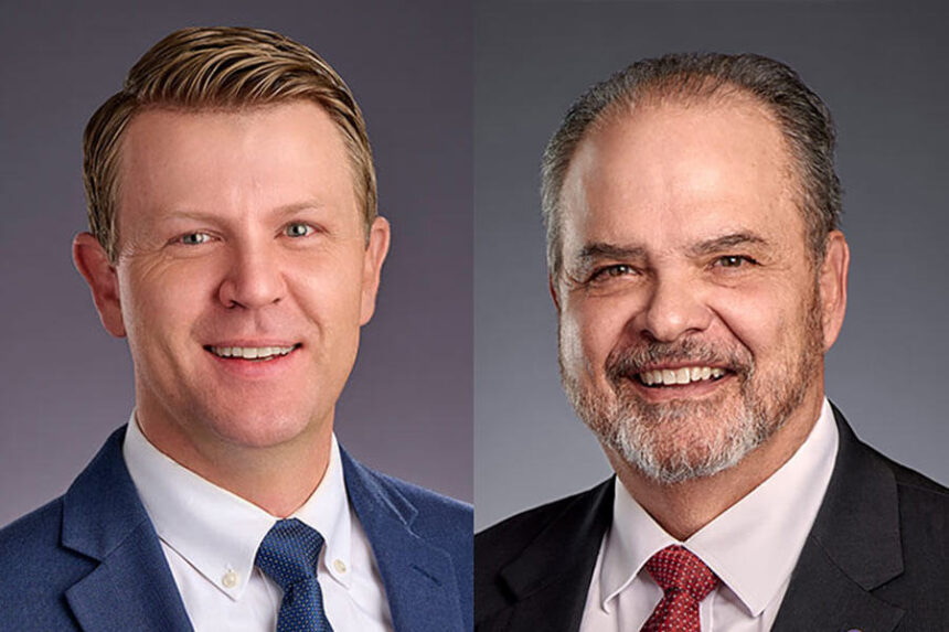 Rep. Dustin Manwaring, R-Pocatello, and Sen. Dave Lent, R-Idaho Falls