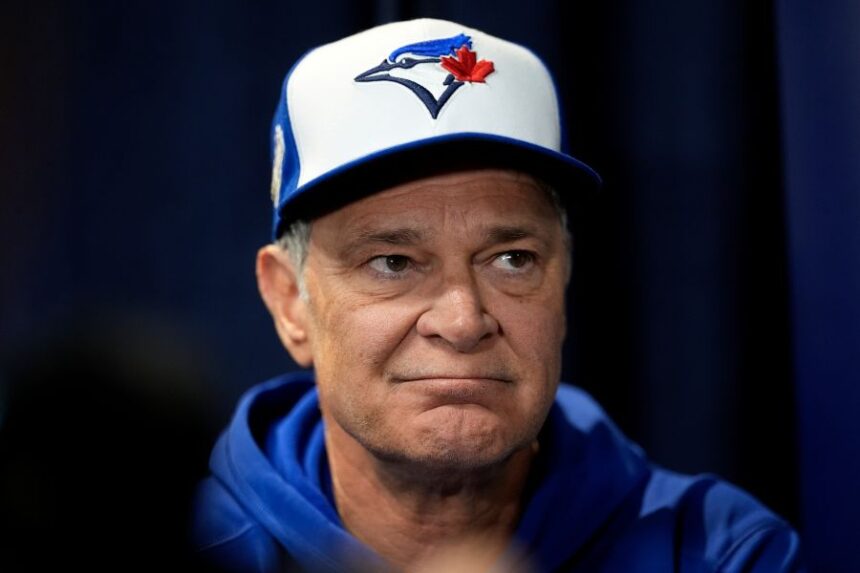 FILE - Toronto Blue Jays bench coach Don Mattingly speaks during a World Series baseball media day, Thursday, Oct. 23, 2025, in Toronto. (AP Photo/David J. Phillip, file)