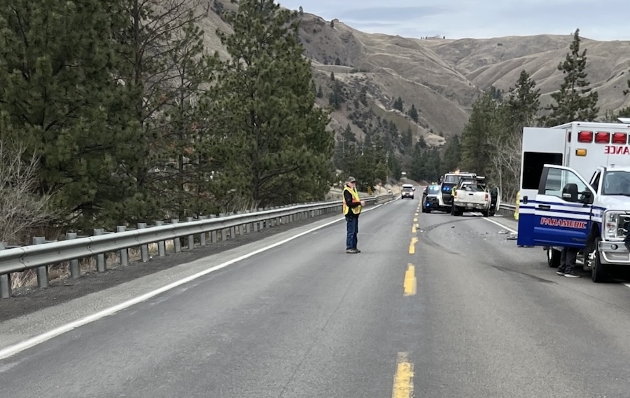 Person taken to hospital following crash near Riggins