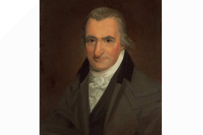 This image provided by the National Gallery of Art shows a painted portrait of American founding-father Thomas Paine by John Wesley Jarvis. (National Gallery of Art via AP)(National Gallery of Art via AP)