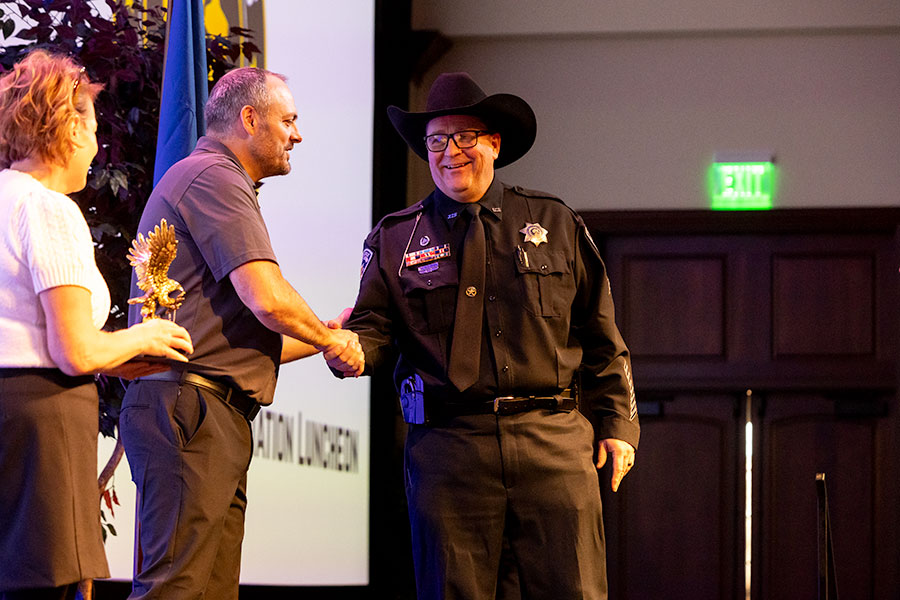 Bonneville County Sheriff's Office Sergeant Bryan Lovell was awarded Law Enforcement Officer of the year during Thursday's ceremony by the Greater Idaho Falls Police Foundation. | Daniel V. Ramirez, EastIdahoNews.com